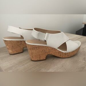 Clarks Annadel white wedge sandal